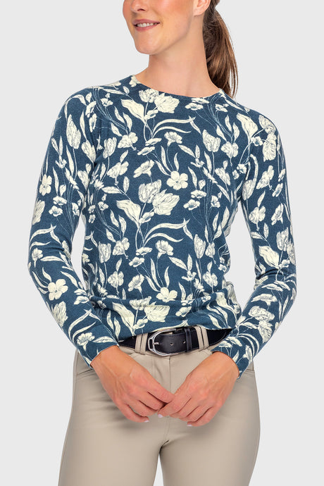 Sailor Blue French Tulip Crewneck Sweater - [Kastel]