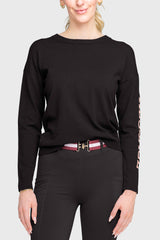 Black & Rose Crewneck "Dressage" Sweater