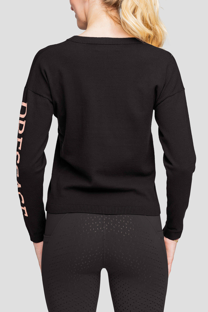 Black & Rose Crewneck "Dressage" Sweater