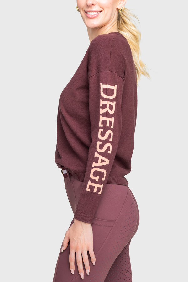 Cabernet & Rose Crewneck "Dressage" Sweater - [Kastel]