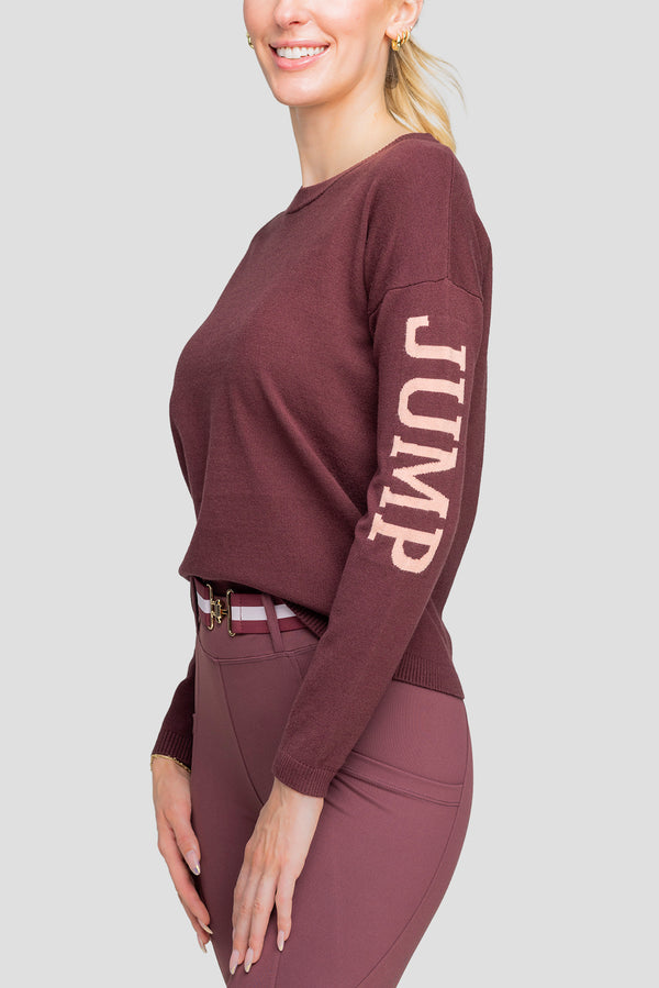 Cabernet & Rose Crewneck "Jump" Sweater - [Kastel]