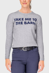 Heather Grey "Take Me To The Barn" Crewneck Sweater Kastel Denmark