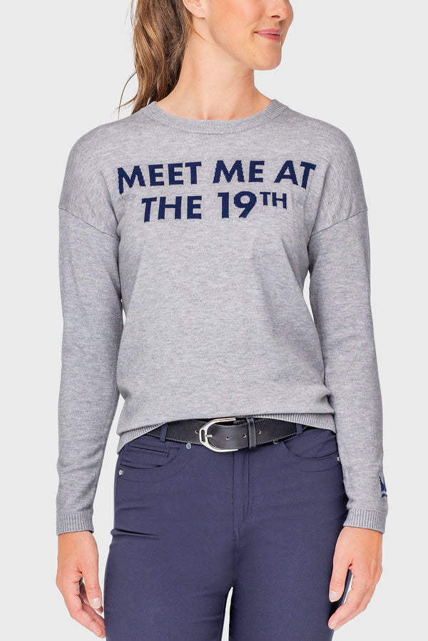 Heather Grey "Meet Me At The 19th" Crewneck Sweater