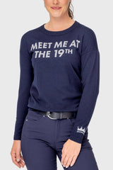 Navy "Meet Me At The 19th" Crewneck Sweater Kastel Denmark