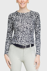Black and White Climbing Vine Sweater - [Kastel]