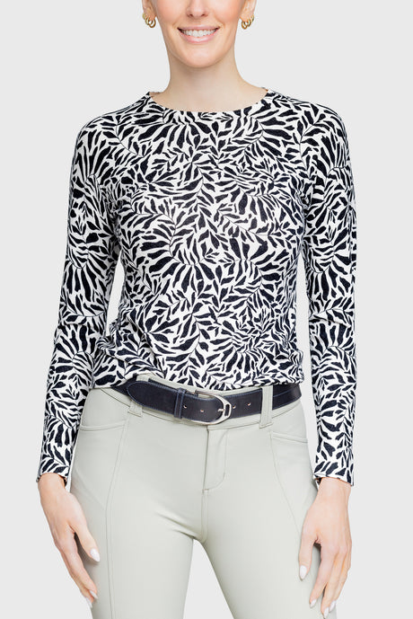 Black and White Climbing Vine Sweater - [Kastel]