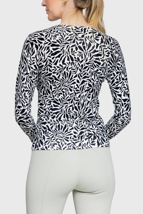 Black and White Climbing Vine Sweater - [Kastel]