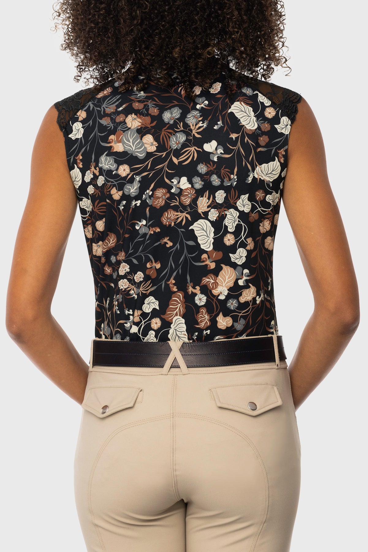 Neutral Modern Begonia 1/4 Zip Lace Shoulder Tank Top Kastel Denmark US
