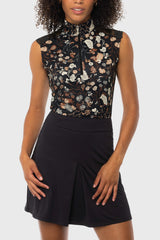 Neutral Modern Begonia 1/4 Zip Lace Shoulder Tank Top Kastel Denmark US