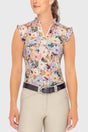 Champagne Blooming Peonies Ruffle 1/4 Zip Tank Kastel Denmark