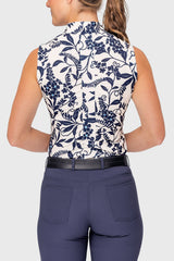 Gardenia Climbing Vine Ruched Back 1/4 Zip Tank