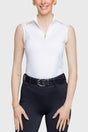 White Lace Shoulder 1/4 Zip Sleeveless Top - [Kastel]