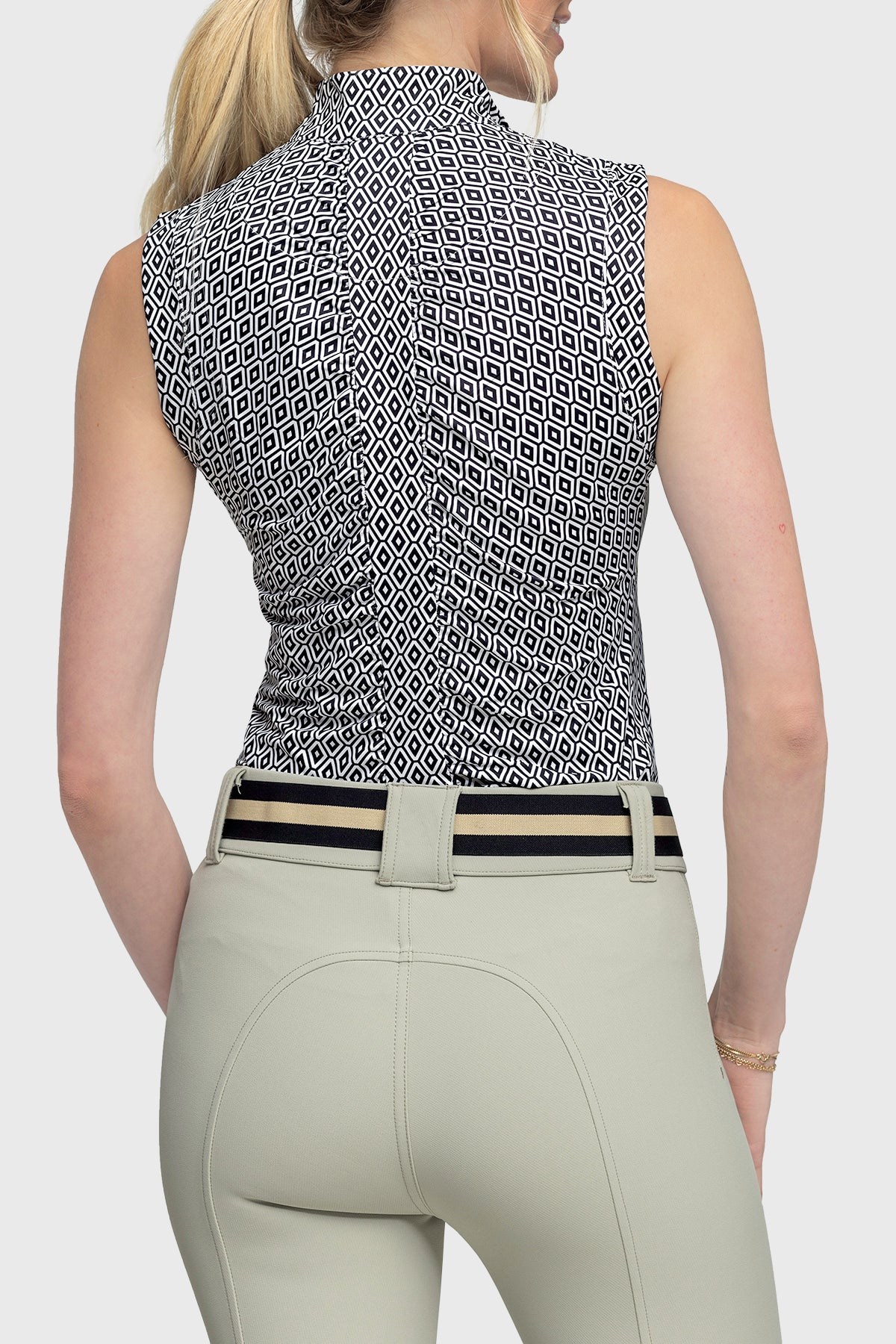Black & White Geo Sleeveless Sun Shirt - [Kastel]