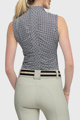 Black & White Geo Sleeveless Sun Shirt - [Kastel]