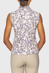 Periwinkle French Tulip Tank w/ Hot Pink Inner Collar & Zipper Sun Shirt Kastel Denmark US