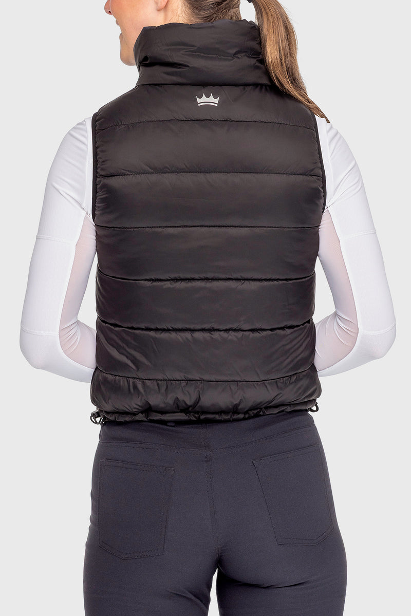 Navy and Black Reversible Quilted Puffer Vest - [Kastel]