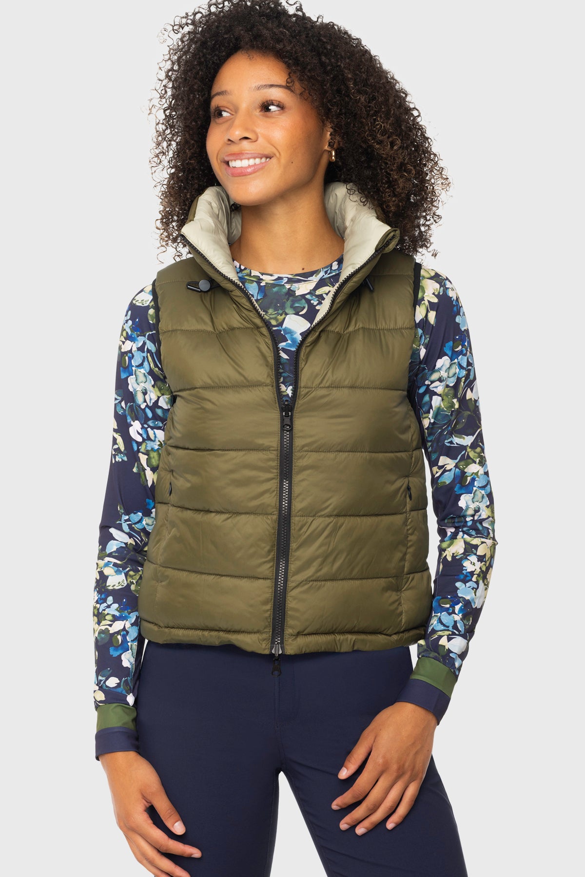 Olive Green w/Sage Green Reverse 
Reversible Puffer Vest Kastel Denmark US