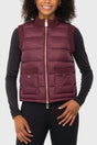 Oxblood Quilted Vest w/Knit Trim & Gold Zipper Kastel Denmark US