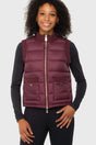 Oxblood Quilted Vest w/Knit Trim & Gold Zipper Kastel Denmark US