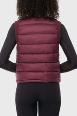 Oxblood Quilted Vest w/Knit Trim & Gold Zipper Kastel Denmark US