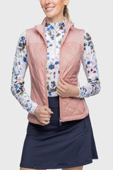 Full Zip Blush Quilted Vest - [Kastel]