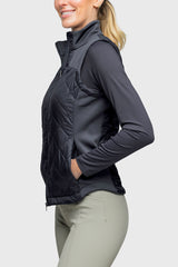 Full Zip Black Quilted Vest