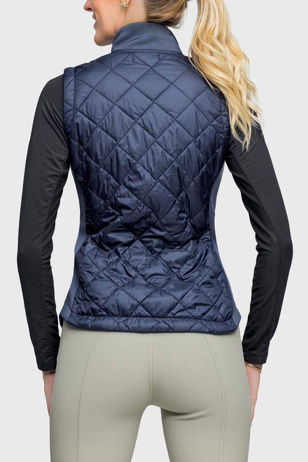 Full Zip Navy Quilted Vest - [Kastel]