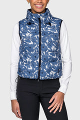 Pacific Blue Wild Rose & Black Reversible Puffer Vest Kastel Denmark