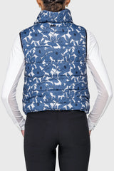 Pacific Blue Wild Rose & Black Reversible Puffer Vest Kastel Denmark