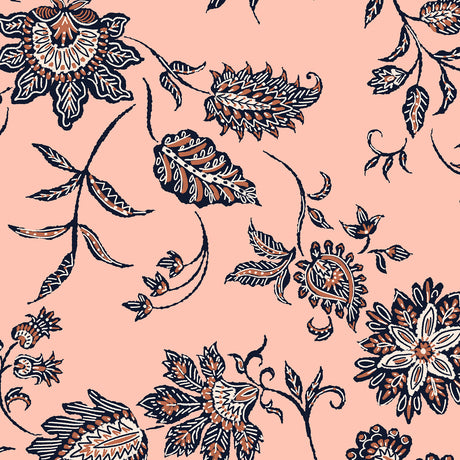 Jacobean Peach Floral Sleeveless Sun Shirt - [Kastel]