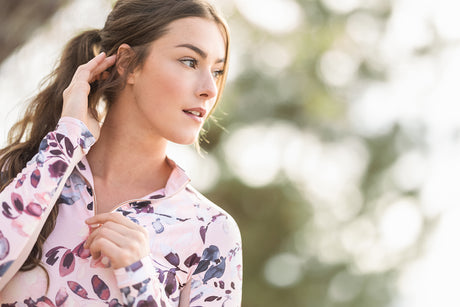 Pearl Blush Watercolor Floral Long Sleeve Sun Shirt - [Kastel]