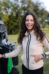 Long Sleeve Full Zip Sand Track Jacket with Trim - [Kastel]