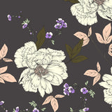 Slate Garden Rose Long Sleeve 1/4 Zip Sun Shirt