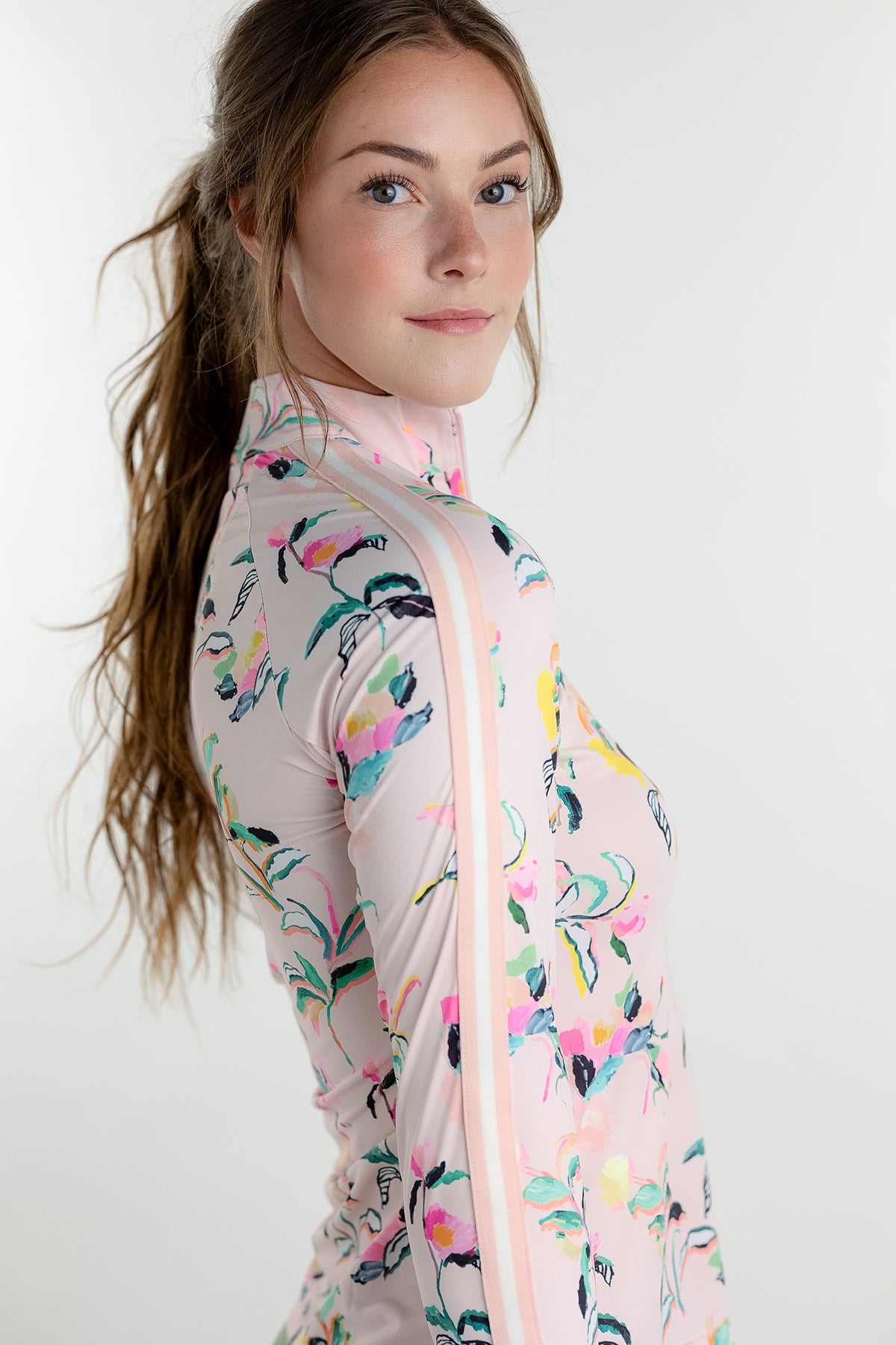 Coral Garden Blooms Long Sleeve Sun Shirt - [Kastel]