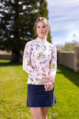 Coral Garden Blooms Long Sleeve Sun Shirt - [Kastel]