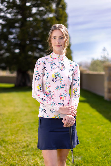 Coral Garden Blooms Long Sleeve Sun Shirt - [Kastel]