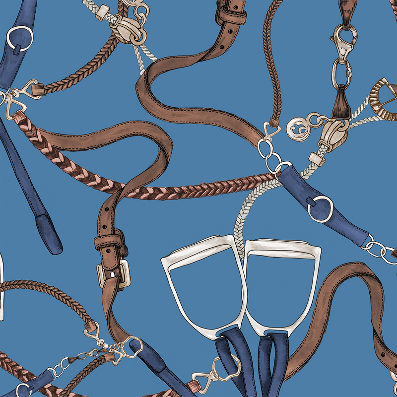 Tahoe Blue Belts Long Sleeve 1/4 Zip Sun Shirt