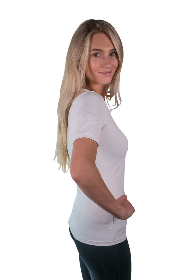 Short Sleeve Crew Neck White with White Trim, Final Sale