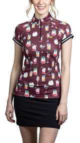 Holiday Cocktails Tawny Port Cap Sleeve with Trim, Final Sale