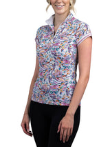 Slim Fit, Parisian Floral Cap Sleeve with Trim - Final Sale - [Kastel]