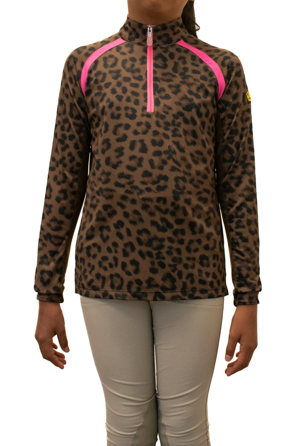 Kids Olive Animal with Hot Pink Long Sleeve