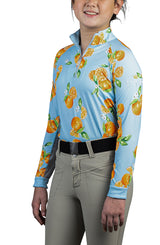 Kids Long Sleeve Light Blue Oranges - [Kastel]