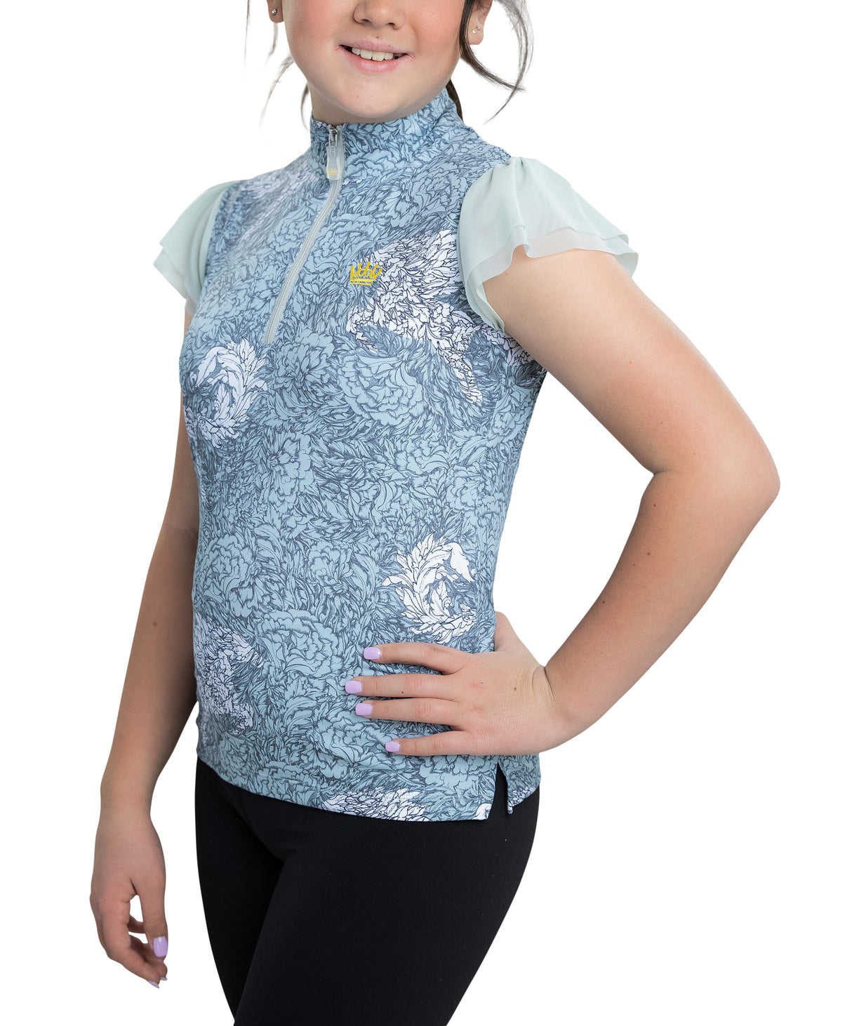 Kids Metal Beauty All-Over with Tulle Cap Sleeve - [Kastel]