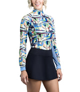 Blue Abstract allover Long Sleeve