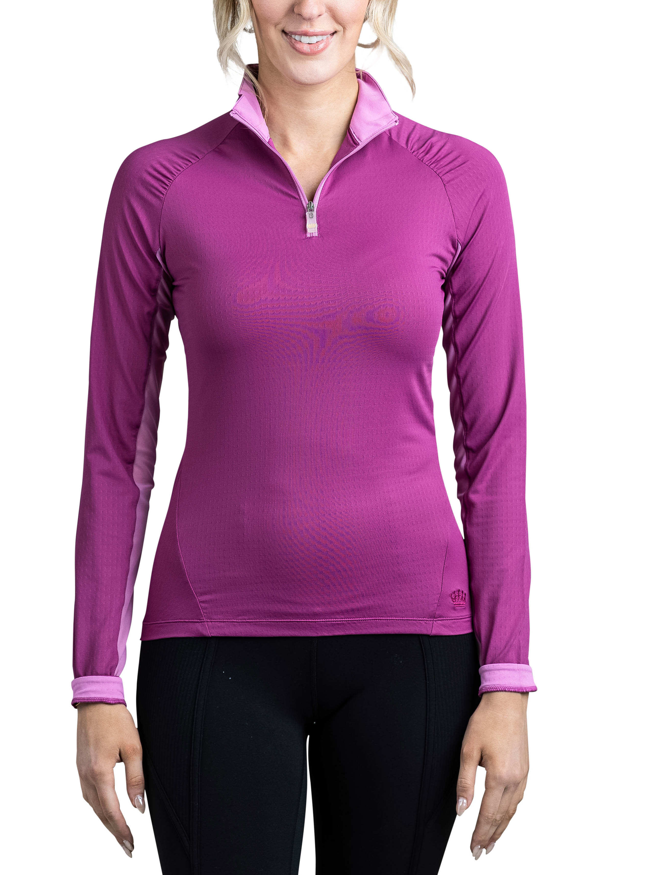 Fuchsia Shirred Shoulder Long Sleeve 1/4 Zip – Kastel Denmark US