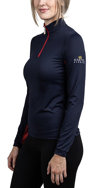 Kastel Lux Navy and Red with Crystal Crown Long Sleeve
