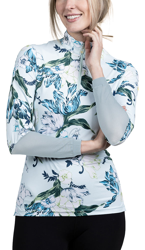 Long Sleeve Skylight Floral with Extended Mesh