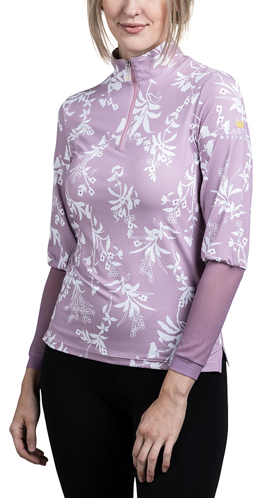 Long Sleeve Lilac Floral with Extended Mesh