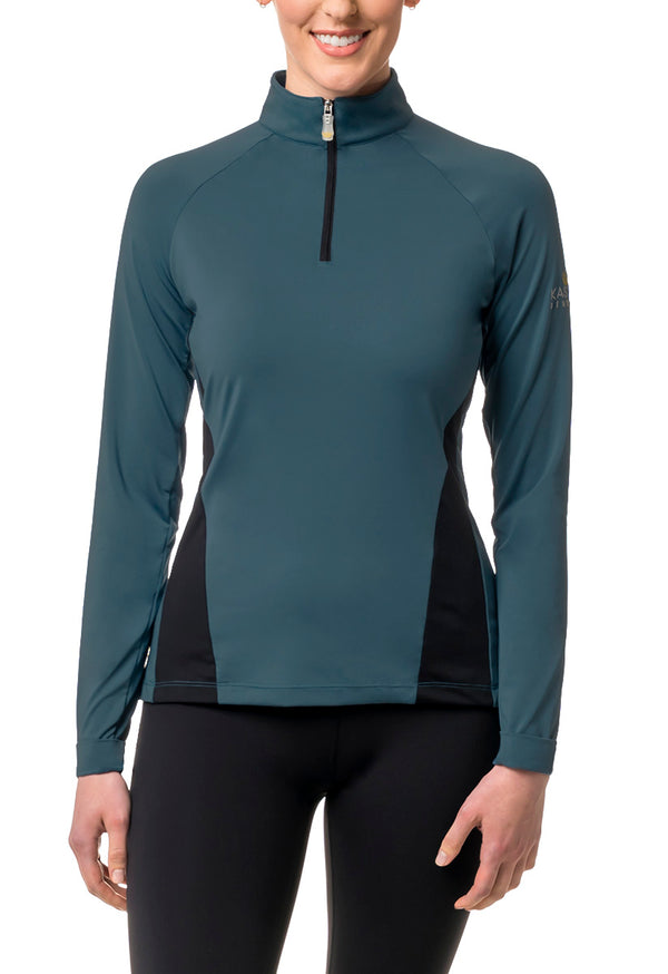 Medium Weight 50 UPF Teal with Black Panels, Final Sale