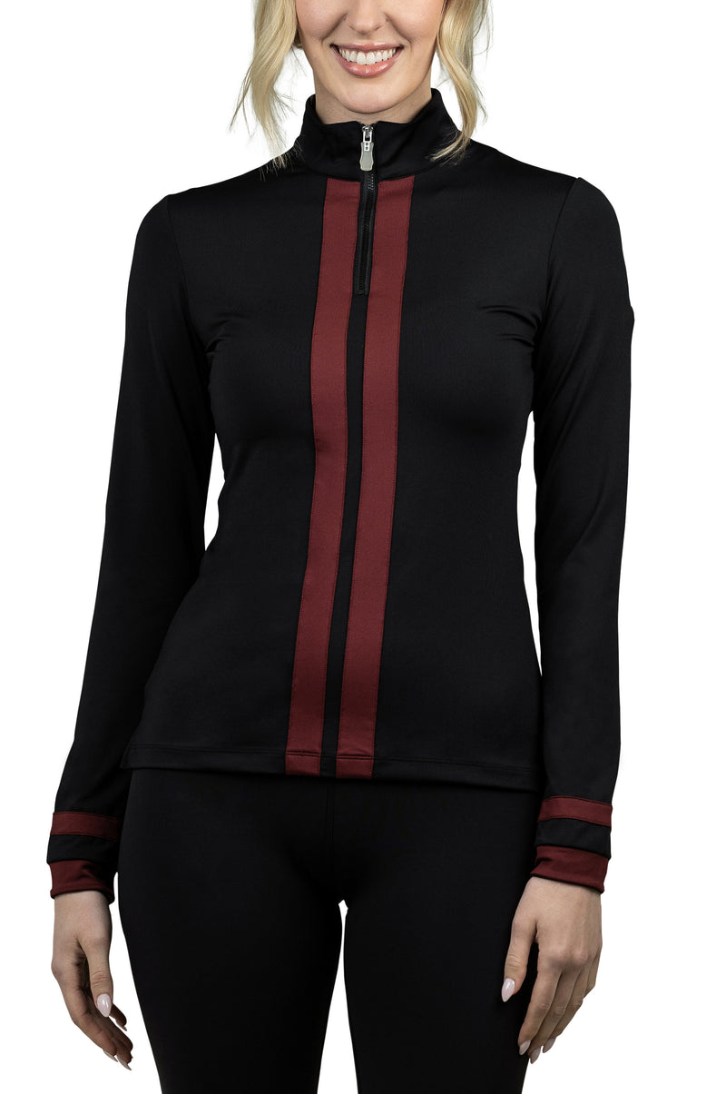 Tawny Port and Black Medium Weight with Stripes